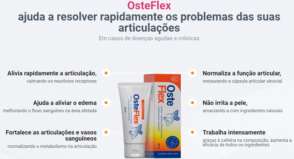 OsteFlex ajuda a resolver rapidamente os problemas das suas articulações