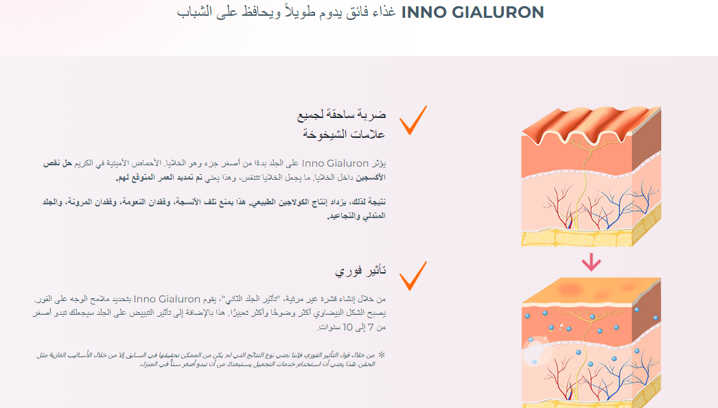 INNO GIALURON غذاء فائق يدوم طويلاً ويحافظ على الشباب