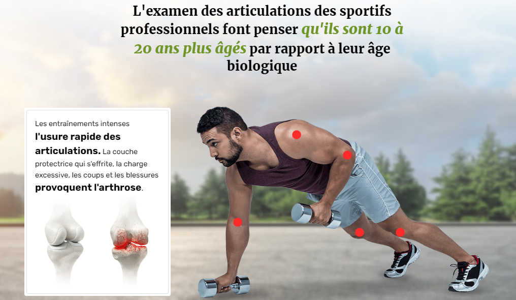 L'examen des articulations des sportifs professionnels font penser qu'ils sont 10 à 20 ans plus âgés par rapport à leur âge biologique