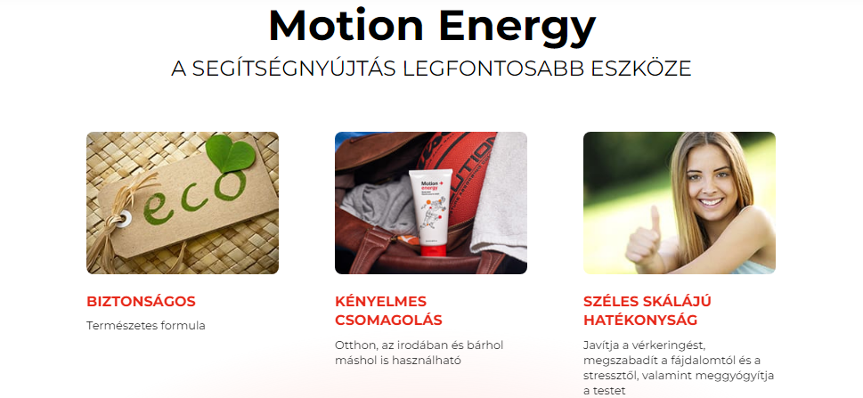 Motion Energy A SEGÍTSÉGNYÚJTÁS LEGFONTOSABB ESZKÖZE