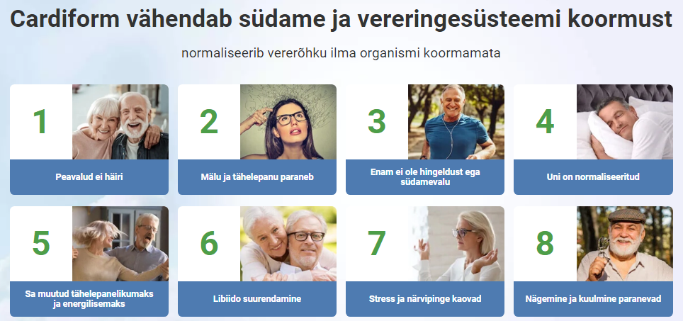 Cardiform vähendab südame ja vereringesüsteemi koormust