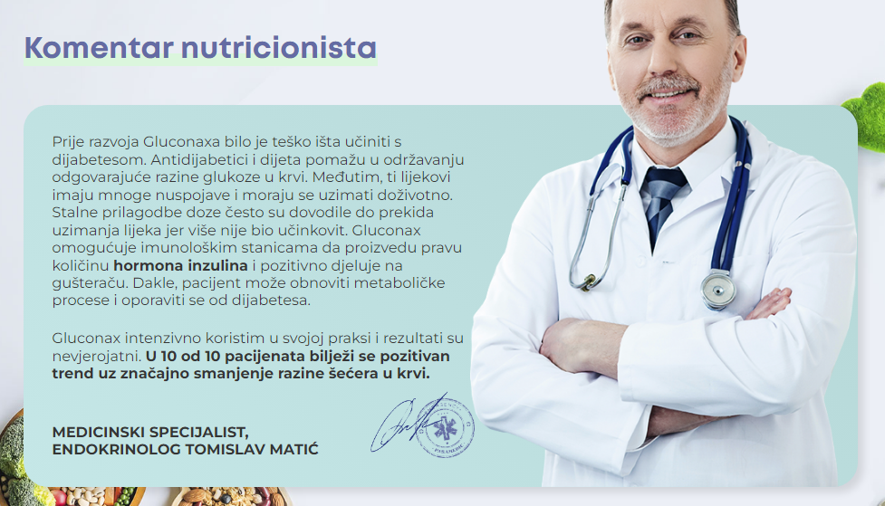 Gluconax - Komentar nutricionista