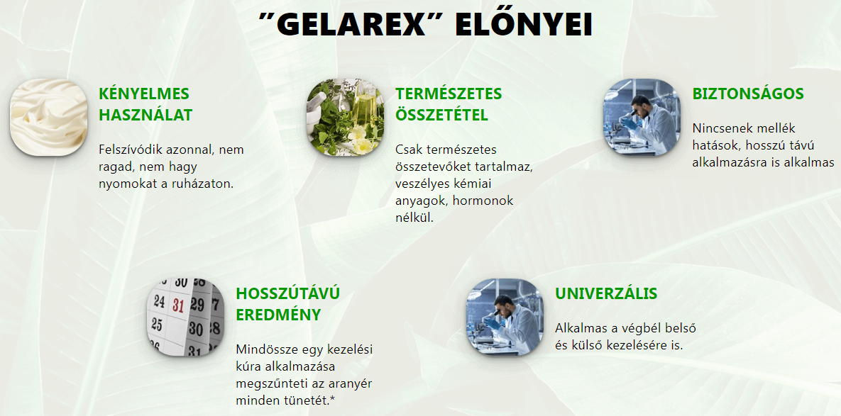 ”Gelarex” ELŐNYEI