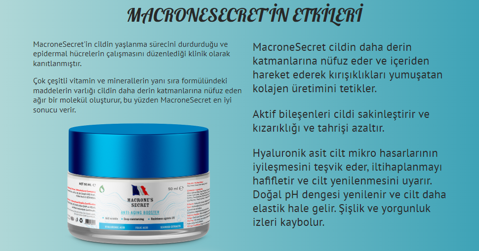 MACRONESECRET’İN ETKİLERİ