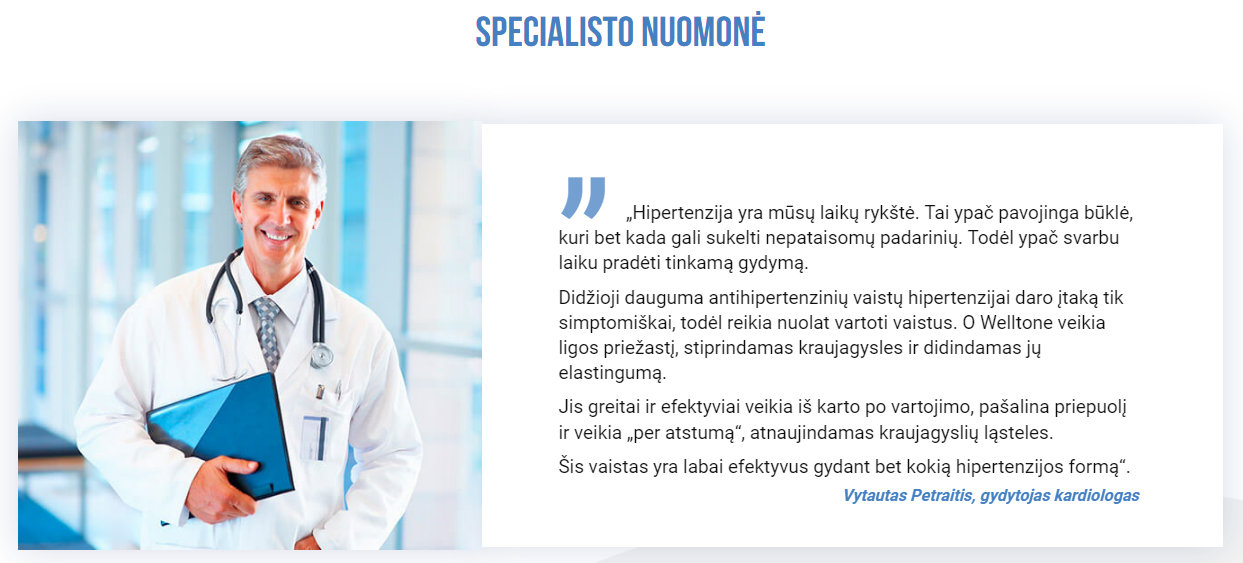 Welltone - Specialisto nuomonė