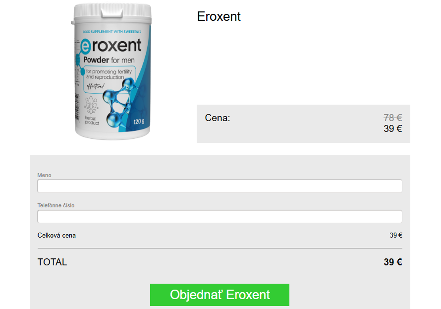 Eroxent Objednať