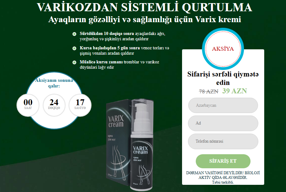 Varix Cream Sifariş verin